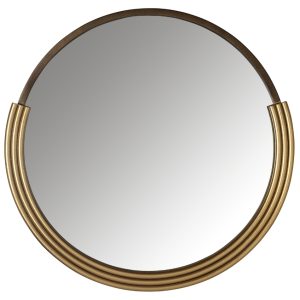 Zlaté závěsné zrcadlo Richmond Afton 60 cm  - Výška59 cm- Šířka 60 cm