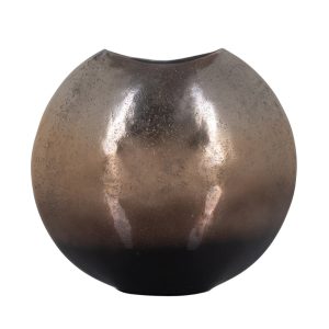 Hnědá kovová váza Richmond Fien 24 cm  - Výška24 cm- Hmotnost 1