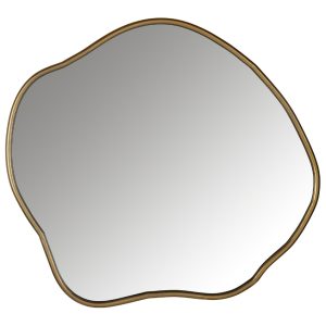 Zlaté kovové závěsné zrcadlo Richmond Allyson 79 x 88 cm  - Výška79 cm- Šířka 88 cm