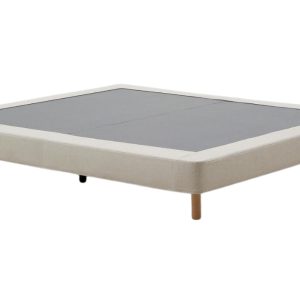 Béžová čalouněná dvoulůžková postel Kave Home Ofelia 150 x 190 cm  - Výška28 cm- Šířka 150 cm