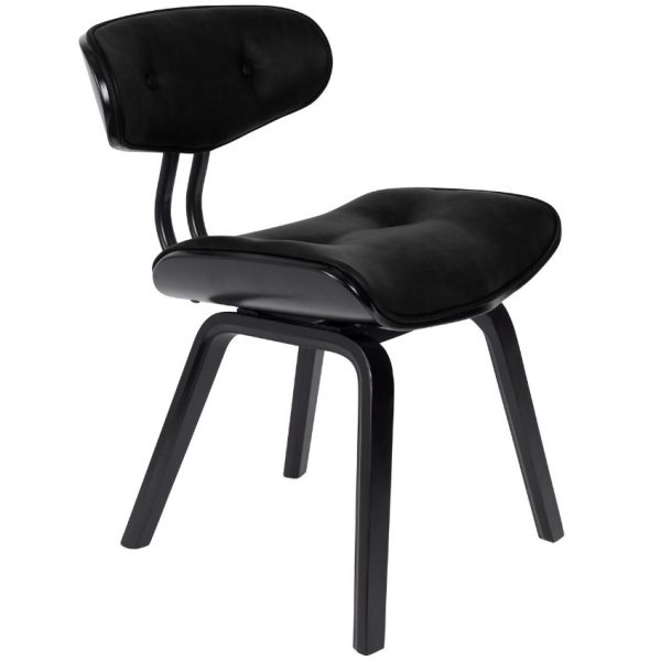 Černá ořechová jídelní židle DUTCHBONE Blackwood  - Výška78 cm- Šířka 51 cm