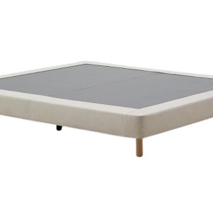 Béžová čalouněná dvoulůžková postel Kave Home Ofelia 180 x 200 cm  - Výška28 cm- Šířka 180 cm