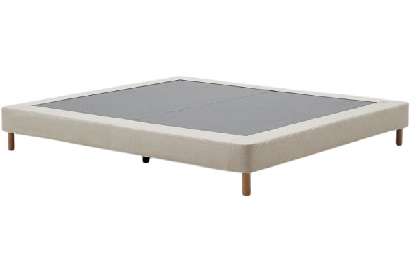 Béžová čalouněná dvoulůžková postel Kave Home Ofelia 180 x 200 cm  - Výška28 cm- Šířka 180 cm