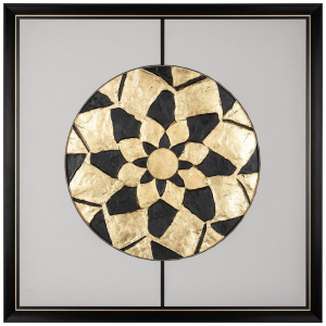 Zlato-černý obraz Richmond Sun 73 x 73 cm  - Výška73 cm- Šířka 73 cm