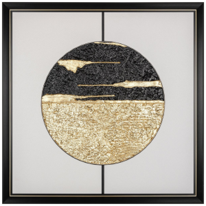 Zlato-černý obraz Richmond Moon 73 x 73 cm  - Výška73 cm- Šířka 73 cm