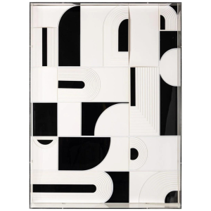 Černobílý abstraktní obraz Richmond Dynamic 95 x 70 cm  - Výška95 cm- Šířka 70 cm
