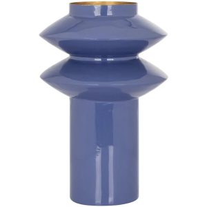 Modrá kovová váza Richmond Cedar 22 cm  - Výška33 cm- Průměr 22 cm