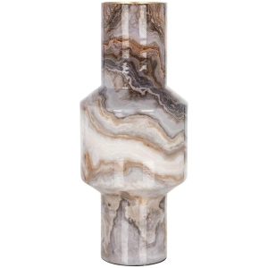 Hnědá kovová váza Richmond Noia II. 13 cm  - Výška30 cm- Průměr 12 cm