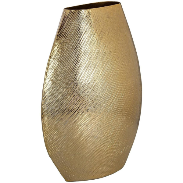 Zlatá kovová váza Richmond Evey 39 cm  - Výška39 cm- Šířka 31