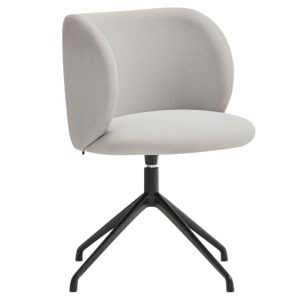 Světle šedá čalouněná konferenční židle Teulat Mogi  - Výška81 cm- Šířka 59 cm