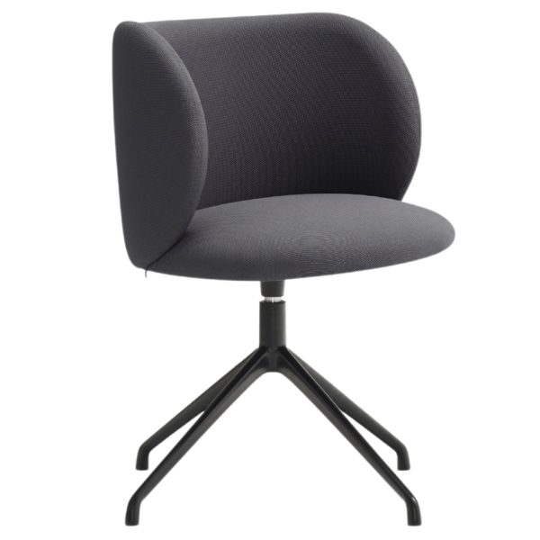 Tmavě šedá čalouněná konferenční židle Teulat Mogi  - Výška81 cm- Šířka 59 cm
