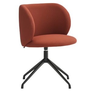 Červená čalouněná konferenční židle Teulat Mogi  - Výška81 cm- Šířka 59 cm