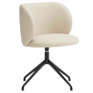 Béžová koženková konferenční židle Teulat Mogi  - Výška81 cm- Šířka 59 cm