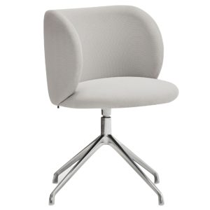 Světle šedá čalouněná konferenční židle Teulat Mogi II.  - Výška81 cm- Šířka 59 cm