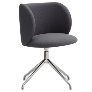 Tmavě šedá čalouněná konferenční židle Teulat Mogi II.  - Výška81 cm- Šířka 59 cm