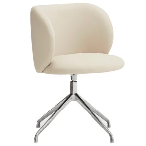 Béžová koženková konferenční židle Teulat Mogi II.  - Výška81 cm- Šířka 59 cm