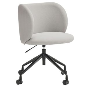 Světle šedá čalouněná kancelářská židle Teulat Mogi  - Výška81 cm- Šířka 59 cm