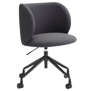 Tmavě šedá čalouněná kancelářská židle Teulat Mogi  - Výška81 cm- Šířka 59 cm