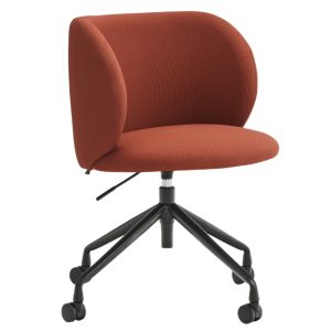 Červená čalouněná kancelářská židle Teulat Mogi  - Výška81 cm- Šířka 59 cm