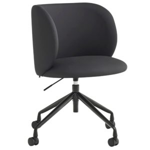 Černá koženková kancelářská židle Teulat Mogi  - Výška81 cm- Šířka 59 cm