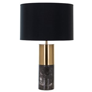 Černá stolní lampa Richmond Nyo s mramorovou podstavou  - Výška62 cm- Průměr podstavy 12 cm