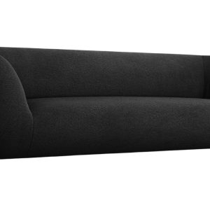 Černá bouclé třímístná pohovka Cosmopolitan Design Essen 230 cm  - Výška86 cm- Šířka 230 cm