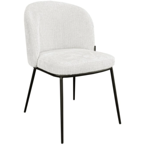 Bílá žinylková jídelní židle Richmond Elvi  - Výška83 cm- Šířka 53