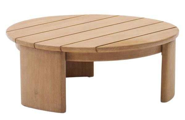 Dřevěný zahradní konferenční stolek Kave Home Xoriguer 90 cm  - Výška34 cm- Průměr 90 cm