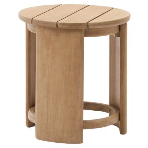 Dřevěný zahradní odkládací stolek Kave Home Xoriguer 56 cm  - Výška60 cm- Průměr 56 cm