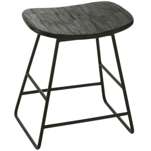 Černá dřevěná stolička J-line Tekke 45 cm  - Výška45 cm- Šířka 40 cm