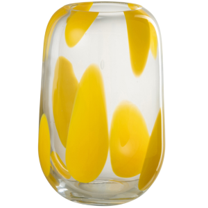 Žlutá skleněná váza J-line Spune 24 cm  - Výška24 cm- Průměr 15