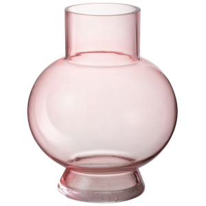 Růžová skleněná váza J-line Pimiba 22 cm  - Výška22 cm- Průměr 18 cm