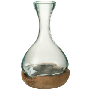 Skleněná váza J-line Gebra 29 cm  - Výška29 cm- Šířka 21 cm