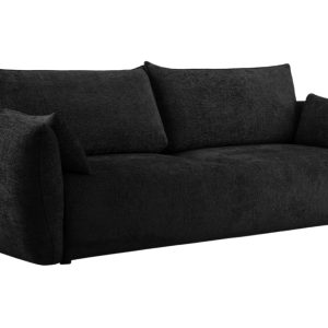 Černá čalouněná třímístná rozkládací pohovka Cosmopolitan Design Matera 240 cm  - Výška86 cm- Šířka 240 cm