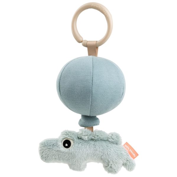 Modrá závěsná plyšová hračka na kočárek Done by Deer Croco  - Výška24 cm- Šířka 13 cm