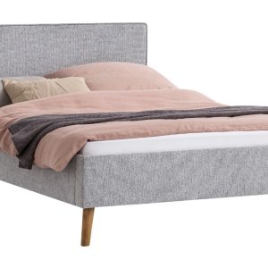 Šedá čalouněná dvoulůžková postel Meise Möbel Twister 180 x 200 cm  - Výška100 cm- Šířka 208