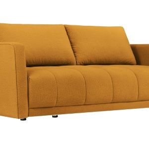 Žlutá čalouněná třímístná rozkládací pohovka Cosmopolitan Design Madrid 230 cm  - Výška88 cm- Šířka 230 cm