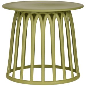 Hoorns Zelený plastový zahradní odkládací stolek Brian 50 cm  - Výška45 cm- Průměr 50 cm