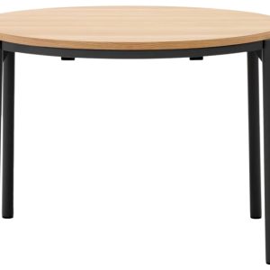 Dubový rozkládací jídelní stůl Kave Home Montuiri 90-170 x 90 cm s černou podnoží  - Výška75 cm- Šířka 90-170 cm