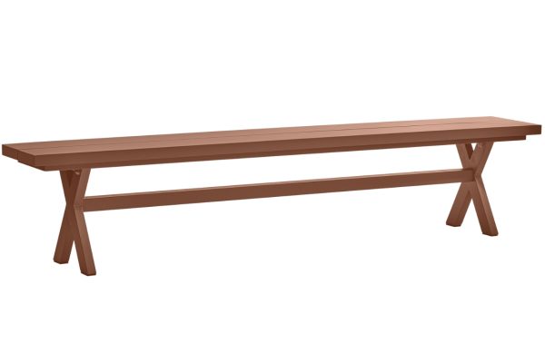 Hoorns Hnědá hliníková zahradní lavice Jia 220 cm  - Výška45 cm- Šířka 220 cm