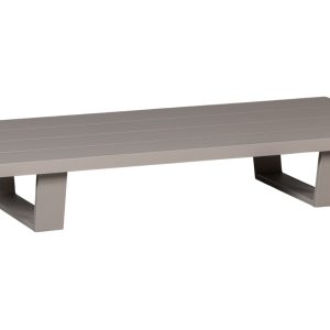 Hoorns Šedý hliníkový zahradní stolek Neson 140 x 70 cm  - Výška25 cm- Šířka 140 cm