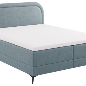 Světle modrá čalouněná dvoulůžková postel boxspring Cosmopolitan Design Eclipse 160 x 200 cm  - Výška117 cm- Šířka 162 cm