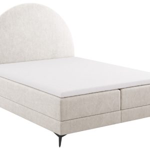 Béžová čalouněná dvoulůžková postel boxspring Cosmopolitan Design Sunrise 160 x 200 cm  - Výška140 cm- Šířka 162 cm