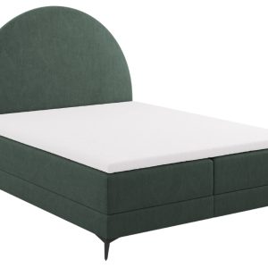 Zelená čalouněná dvoulůžková postel boxspring Cosmopolitan Design Sunrise 160 x 200 cm  - Výška140 cm- Šířka 162 cm
