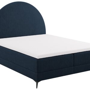 Modrá čalouněná dvoulůžková postel boxspring Cosmopolitan Design Sunrise 160 x 200 cm  - Výška140 cm- Šířka 162 cm