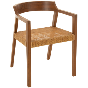 Hnědá teaková jídelní židle J-line Talya  - Výška71 cm- Šířka 55 cm