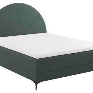 Zelená čalouněná dvoulůžková postel boxspring Cosmopolitan Design Sunset 160 x 200 cm  - Výška130 cm- Šířka 162 cm