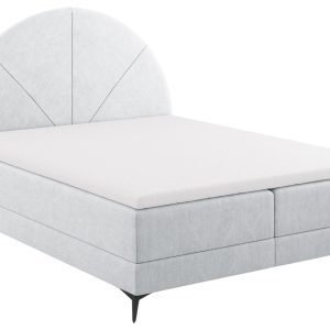 Šedá čalouněná dvoulůžková postel boxspring Cosmopolitan Design Sunset 160 x 200 cm  - Výška130 cm- Šířka 162 cm