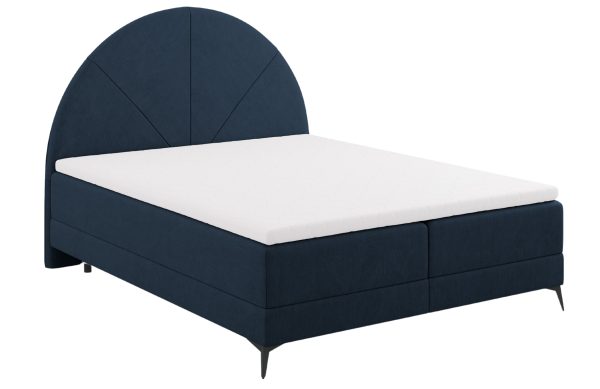 Modrá čalouněná dvoulůžková postel boxspring Cosmopolitan Design Sunset 160 x 200 cm  - Výška130 cm- Šířka 162 cm