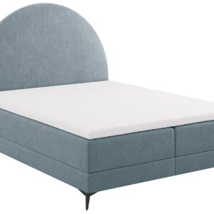 Světle modrá čalouněná dvoulůžková postel boxspring Cosmopolitan Design Sunrise 180 x 200 cm  - Výška140 cm- Šířka 182 cm